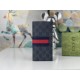 Stylish Gucci Wallet - Blue GG Pattern, Red Blue Stripe Detail