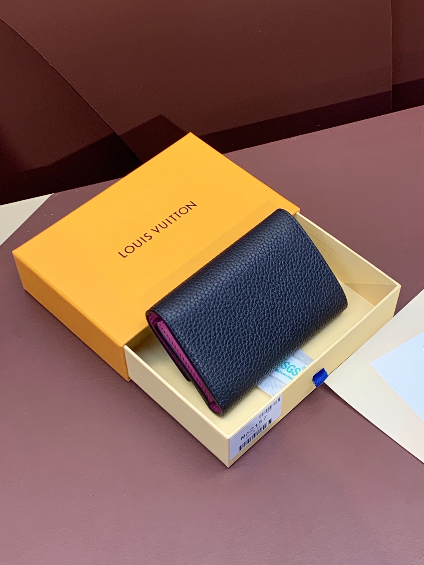 Louis Vuitton Authentic Wallet - Navy Blue with Pink Interior