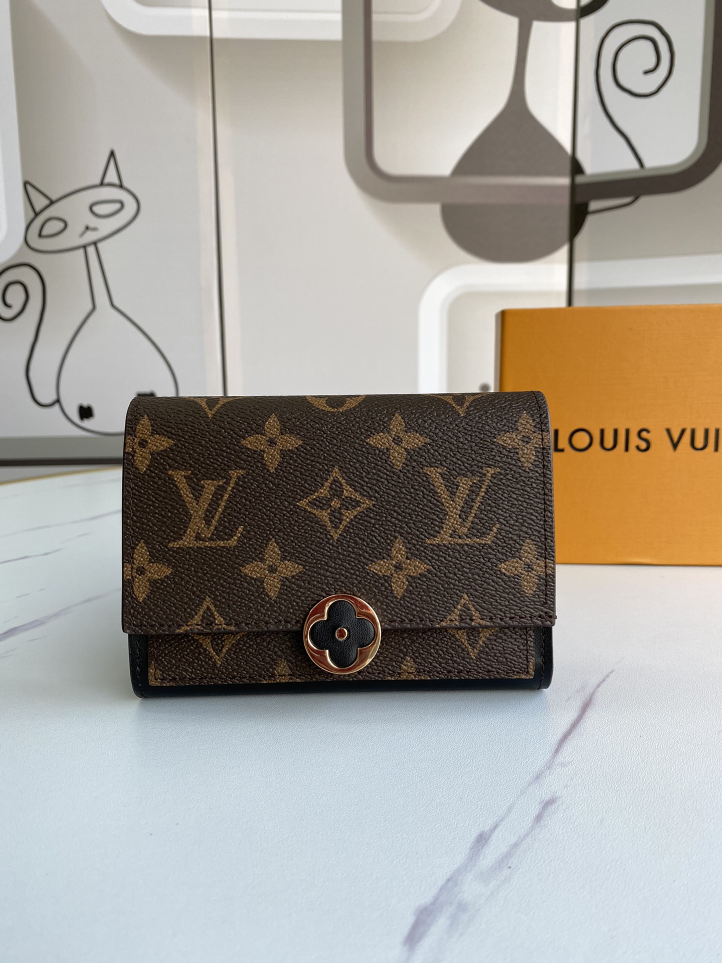 Louis Vuitton Monogram Wallet - Brown & Gold Tone Secure Design