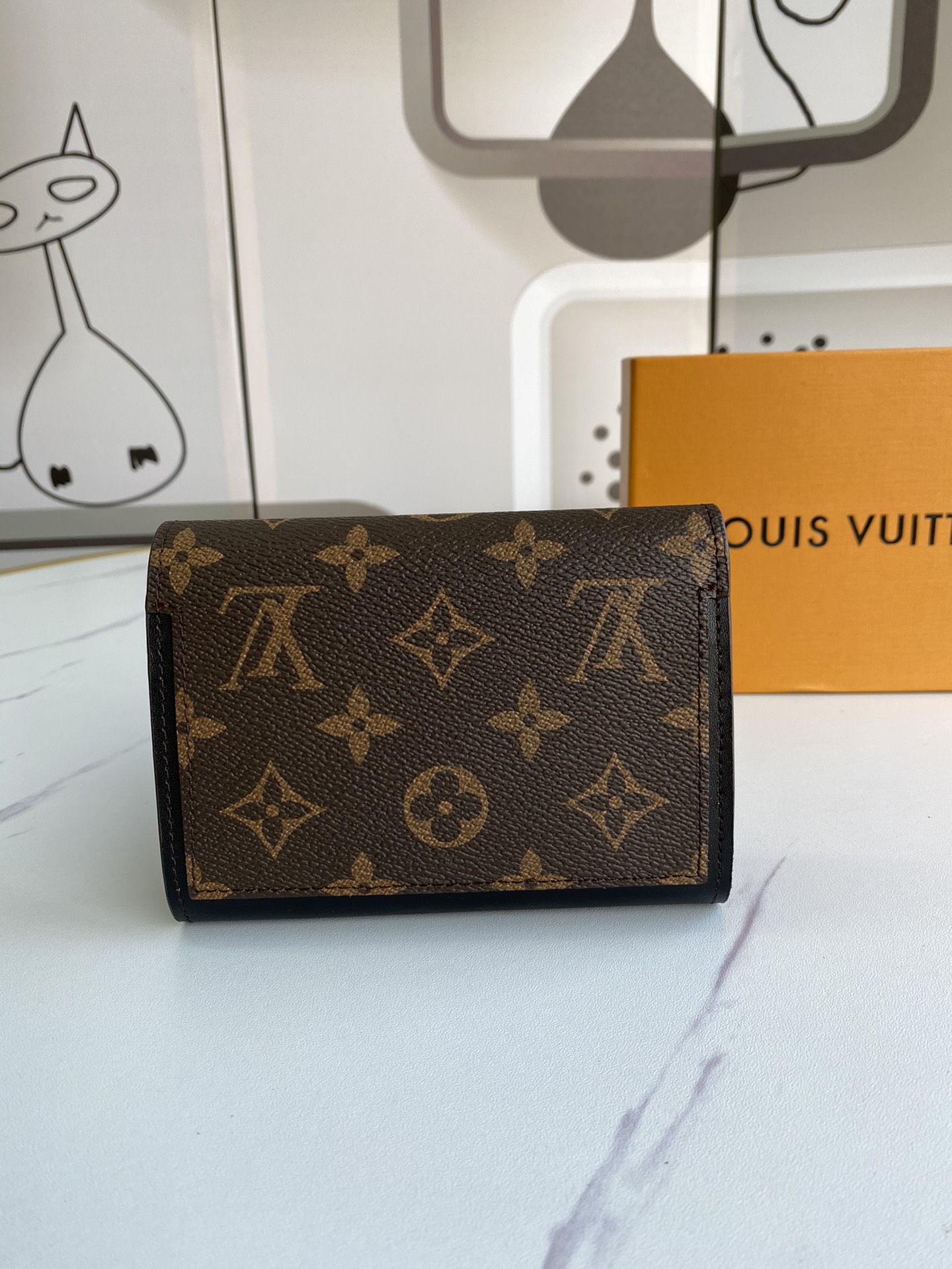 Louis Vuitton Monogram Wallet - Brown & Gold Tone Secure Design