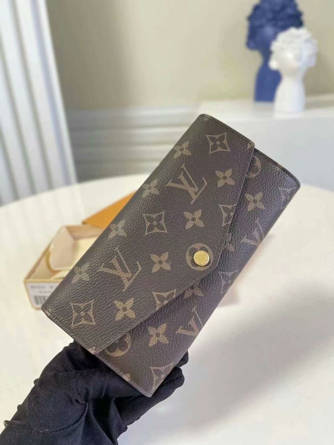 Louis Vuitton Monogram Wallet - Brown with Gold Button