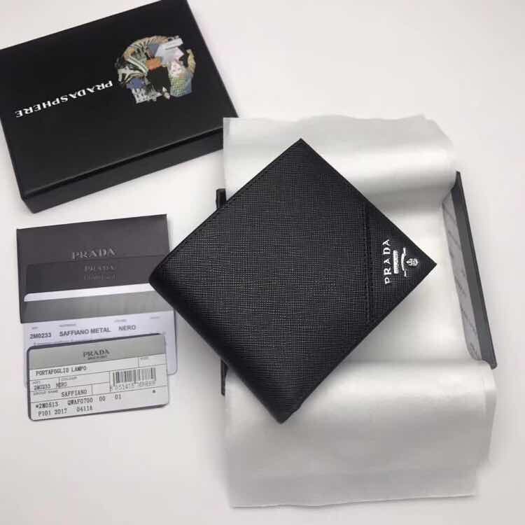 Prada-Inspired Black Card Holder - Sleek and Functional